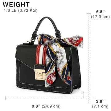 Scarleton Handbags for Women, Purses for Women, Crossbody Bags for Women, Top Handle Shoulder Bag with Scarf, H2065