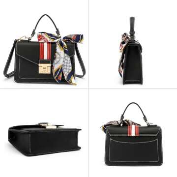 Scarleton Handbags for Women, Purses for Women, Crossbody Bags for Women, Top Handle Shoulder Bag with Scarf, H2065