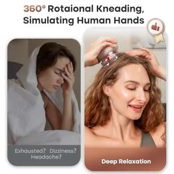 arboleaf Scalp Massager Kneading Head Massager Scalp Stress Relax Portable Rechargeable Hair Massage...