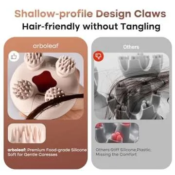 arboleaf Scalp Massager Kneading Head Massager Scalp Stress Relax Portable Rechargeable Hair Massager Shower Massage Waterproof Cat Massager Scratcher,Gift for Mom Dad