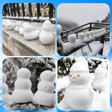 Japior 60pcs Snow Toys for Kids with Snowman Soccer Heart Duck Snowball Maker Tool Penguin and Dinosaur Snow Molds Toys Mini Snowman Decorating Accessories, and Other Winter Outdoor Game Essentials