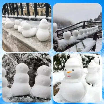 Japior 60pcs Snow Toys for Kids with Snowman Soccer Heart Duck Snowball Maker Tool Penguin and Dinosaur Snow Molds Toys Mini Snowman Decorating Accessories, and Other Winter Outdoor Game Essentials