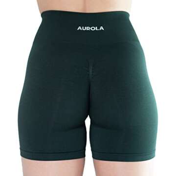 AUROLA Intensify Workout Shorts for Women Seamless Scrunch Short Gym Yoga Running Sport Active Exercise Fitness Shorts(S,Ponderosa Green)