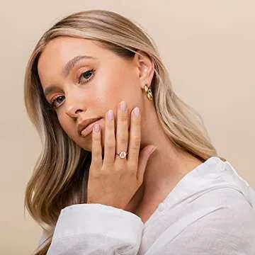 Stylish PAVOI 14K Rose Gold Initial Ring - Stackable Rings for Women