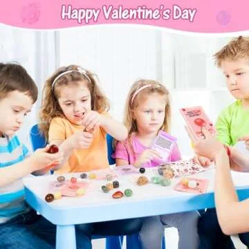 Unique Valentine's Day Cards with Natural Gemstones for Kids