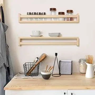 Fun Memories Nursery Book Shelves, 24Inch Floating Shelf for Wall, Wall Bookshelf for Kids Solid Wood Wall Mounted Shelves for Books,Toys and Decor Storage, Set of 2