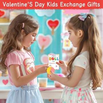 QYESQ Valentine's Day Gift Set for Kids - Bouncy Balls & Cards