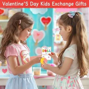 QYESQ Valentine's Day Gift Set for Kids - Bouncy Balls & Cards