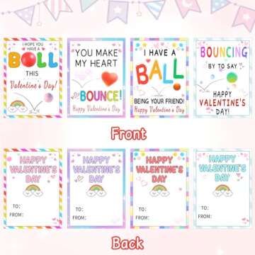 QYESQ Valentine's Day Gift Set for Kids - Bouncy Balls & Cards