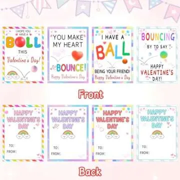 QYESQ Valentine's Day Gift Set for Kids - Bouncy Balls & Cards