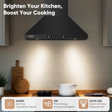 Top 900 CFM Wall Mount Range Hood with Gesture Control