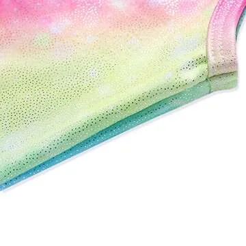 HOZIY Toddlers Girl Leotards for Gymnastics 3t 4t Rainbow Leotard With Shorts Biketards Sparkle Glitter Tumbling Outfits Bodysuits Kids Leo Starry Gradient Color Multicolor Dance Apparel Preschool