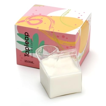 Tapleap Kawaii Glass Milk Carton for Coffee Lovers
