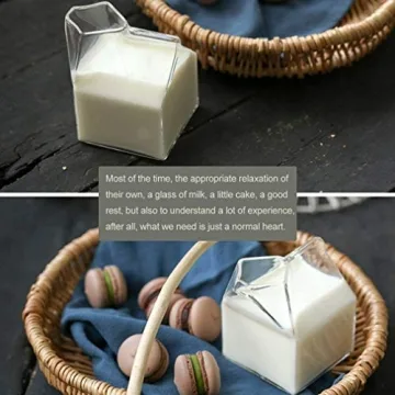 Tapleap Kawaii Glass Milk Carton for Coffee Lovers