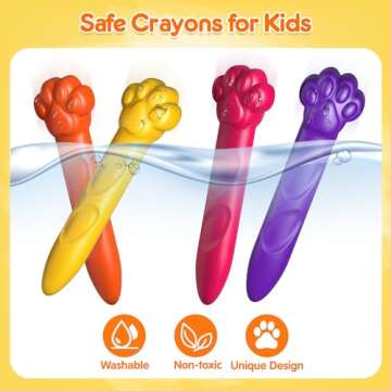 Mocoosy 18 Colors Jumbo Crayons for Toddlers 1-3, Washable Crayon with Coloring Book Set for Kids Ages 2-4, Non-Toxic Crayons Kit Art Supplies Painting Activities Coloring Gift for Babies and Children