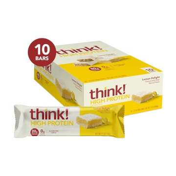 think! Protein Bars, High Protein Snacks, Gluten Free, Kosher Friendly, Lemon Delight, Nutrition Bar...