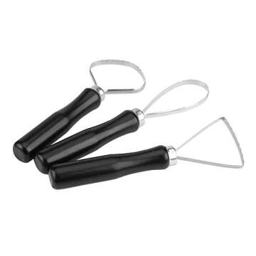 Pottery Ceramics Tools 3 Pcs/set Wood Pottery Clay Sculpture Big Loop Tool with Stainless Steel Flat Wire