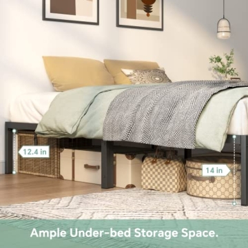 FEMOND Queen Bed Frame - Heavy Duty, Noise-Free, 2500lb Support