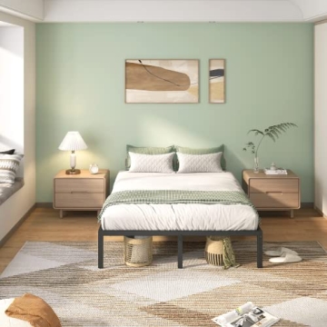 FEMOND Queen Bed Frame - Heavy Duty, Noise-Free, 2500lb Support