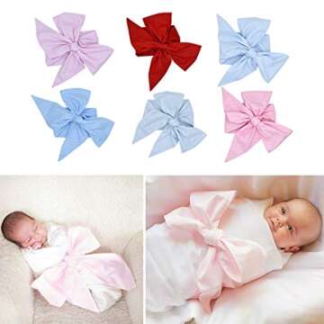 LANDUM Newborn Swaddle Sash Maternity Bow Sash Baby Swaddle Photography Shoot Prop - 5#