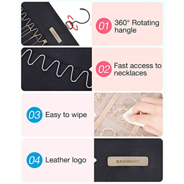 BAGSMART Hanging Jewelry Organizer with Hooks for Storage