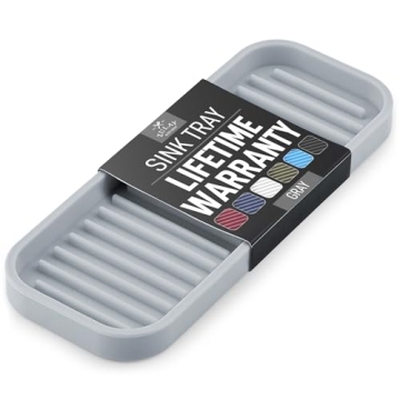 Zulay (9x3.5) Silicone Sponge Holder for Kitchen Sink - Flexible Multipurpose Kitchen Soap Tray Spon...