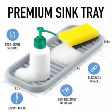 Zulay Kitchen Silicone Sponge Holder - Stylish and Durable Tray