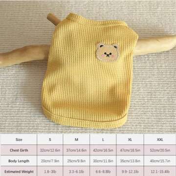 Generic 4 Pieces Dog Shirts with Breathable and Comfort Small Medium Dog pet Clothing Spring Dog Out...