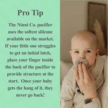 Ninni Co Breastfeeding Promoting Pacifier - Patented Orthodontic Pacifier, Bpa Free,Phthalate Free,Pvc Free Silicone with Natural Skin Texture and Nipple Shape Supporting Healthy Orofacial Development - Oatmeal (2 Pack)