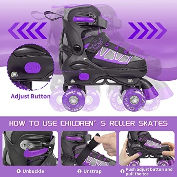 Kids Adjustable Light-Up Roller Skates by MammyGol - Safe & Fun
