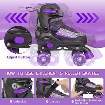 Kids Adjustable Light-Up Roller Skates by MammyGol - Safe & Fun