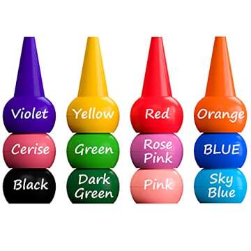 Gibot 12 Colors Toddlers Crayons Palm Grip Crayons, Finger Paint Crayons Sticks Stackable Toys Safe for Kids, Children, Boys and Girls