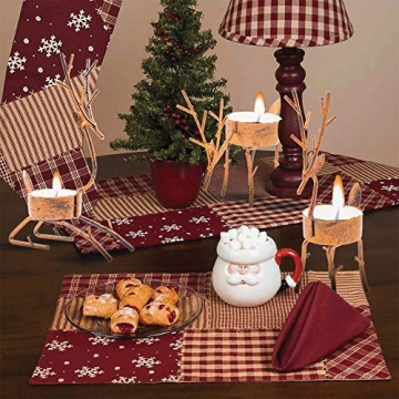 Funpeny Reindeer Tea Light Candle Holders Set for Christmas