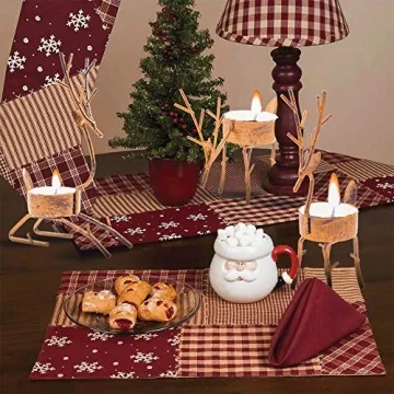 Funpeny Reindeer Tea Light Candle Holders Set for Christmas