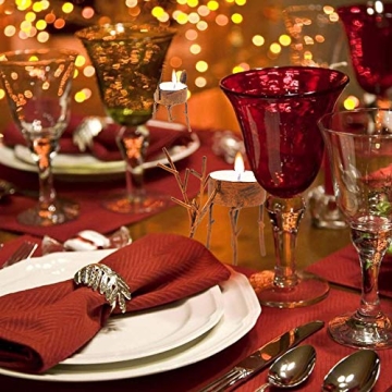 Funpeny Reindeer Tea Light Candle Holders Set for Christmas