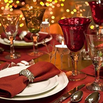 Funpeny Reindeer Tea Light Candle Holders Set for Christmas