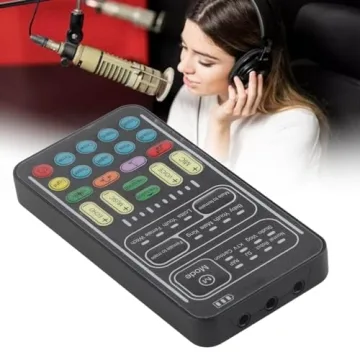 Segrehy Voice Changer,Voice Modulator I9 Voice Changer Set Multifunction Portable Recording Mini Sound Card Mini Different Live Broadcast Voice Disguiser for Game Anchor Recording Computer