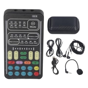Segrehy Voice Changer,Voice Modulator I9 Voice Changer Set Multifunction Portable Recording Mini Sound Card Mini Different Live Broadcast Voice Disguiser for Game Anchor Recording Computer