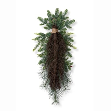 Winter Foliiage and Holly Berry Swag for Festive Decor