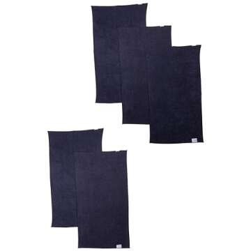 Fromm Softees Microfiber Salon Hair Towels for Hairstylists, Barbers, Spa, Gym in Black, 16" by 29", 10 count Perfect Hair Care Towel for Drying Curly, Long, Wavy Hair