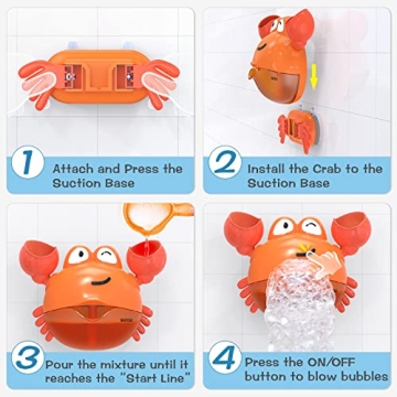 KINDIARY Crab Bath Bubble Maker Automatic Bubbles Machine