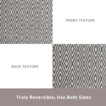 Chardin home 100% Cotton Diamond Rug Fully Reversible - Mat Size 21''x34'', Machine Washable, Greyish Beige & White