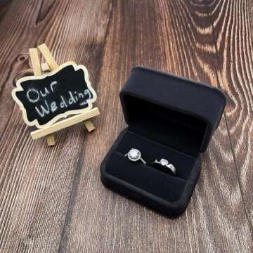 Beatilog Gray Double Ring Box - Premium Velvet Jewelry Organizer