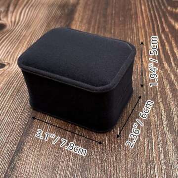 Beatilog Gray Double Ring Box - Premium Velvet Jewelry Organizer