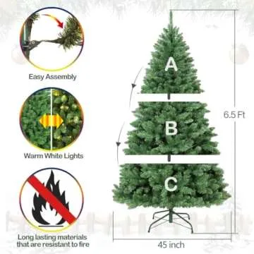 Hykolity 6.5 ft Prelit Christmas Tree for Holiday Decor