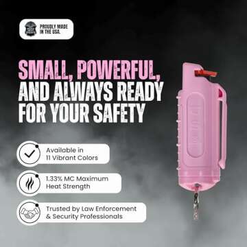 Police Magnum Keychain Pepper Spray Self Defense Belt Clip Holder- Tactical Maximum Strength OC with...