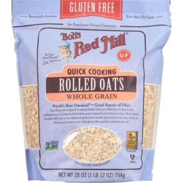 Bob's Red Mill Gluten Free Quick Cooking Rolled Oats, 28 oz (Pack of 1) - Gluten Free, Non-GMO, Vega...