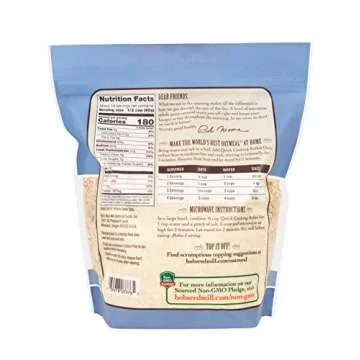 Bob's Red Mill Gluten Free Quick Cooking Rolled Oats, 28 oz (Pack of 1) - Gluten Free, Non-GMO, Vegan, Whole Grain, Kosher