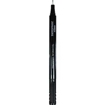 Zebra Pen Zensations Technical Pen, Assorted Point Sizes, Black Ink, 3-Count