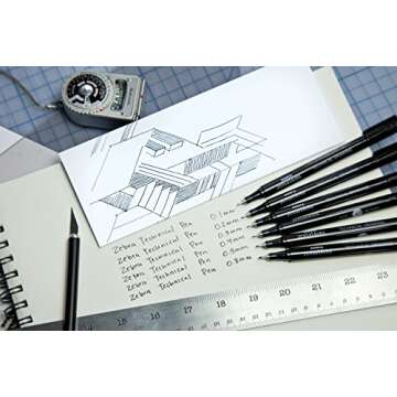 Zebra Pen Zensations Technical Pen, Assorted Point Sizes, Black Ink, 3-Count
